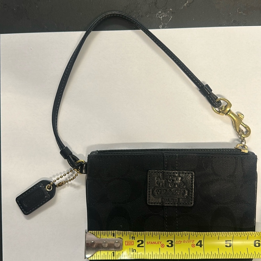 COACH black wristlet